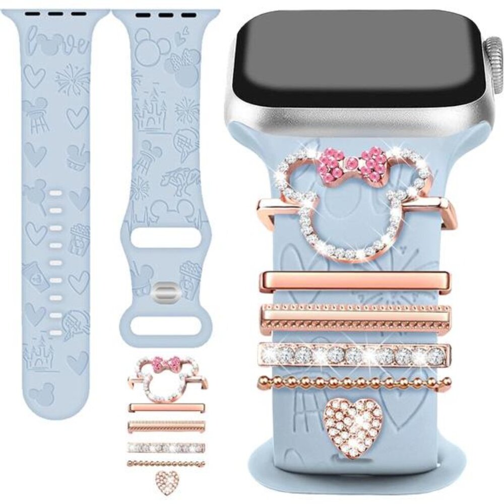 NEW Boho Engraved Apple Watch Band Rose Gold Charms Series 10 9 8 7 6 5 4 3 2 1